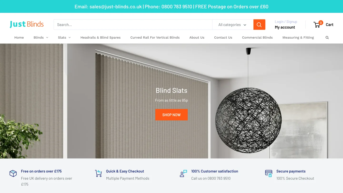 Just Blinds online store